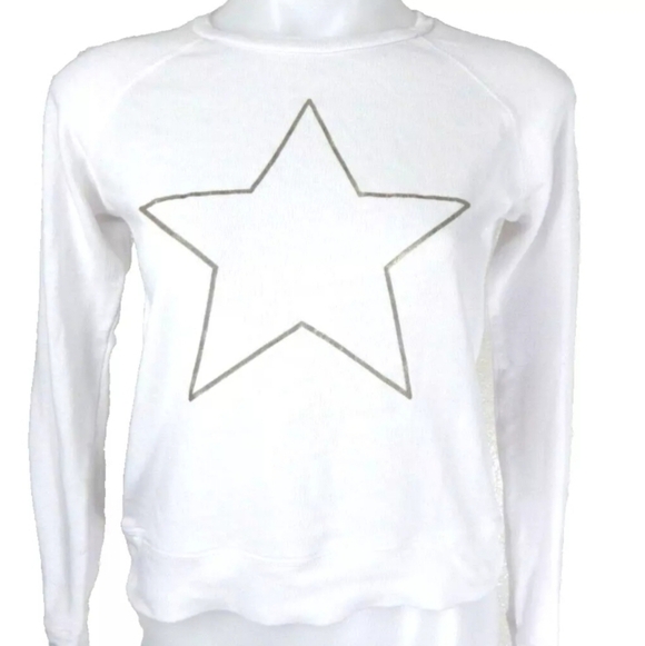 Sundry Tops - Sundry White Star Print Sweatshirt